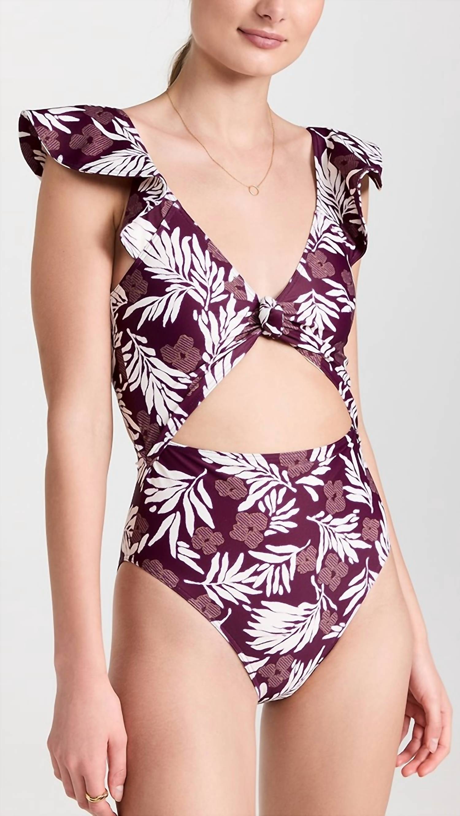 

Коралина цельный женский купальник в цвете Midnight Plum Tanya Taylor