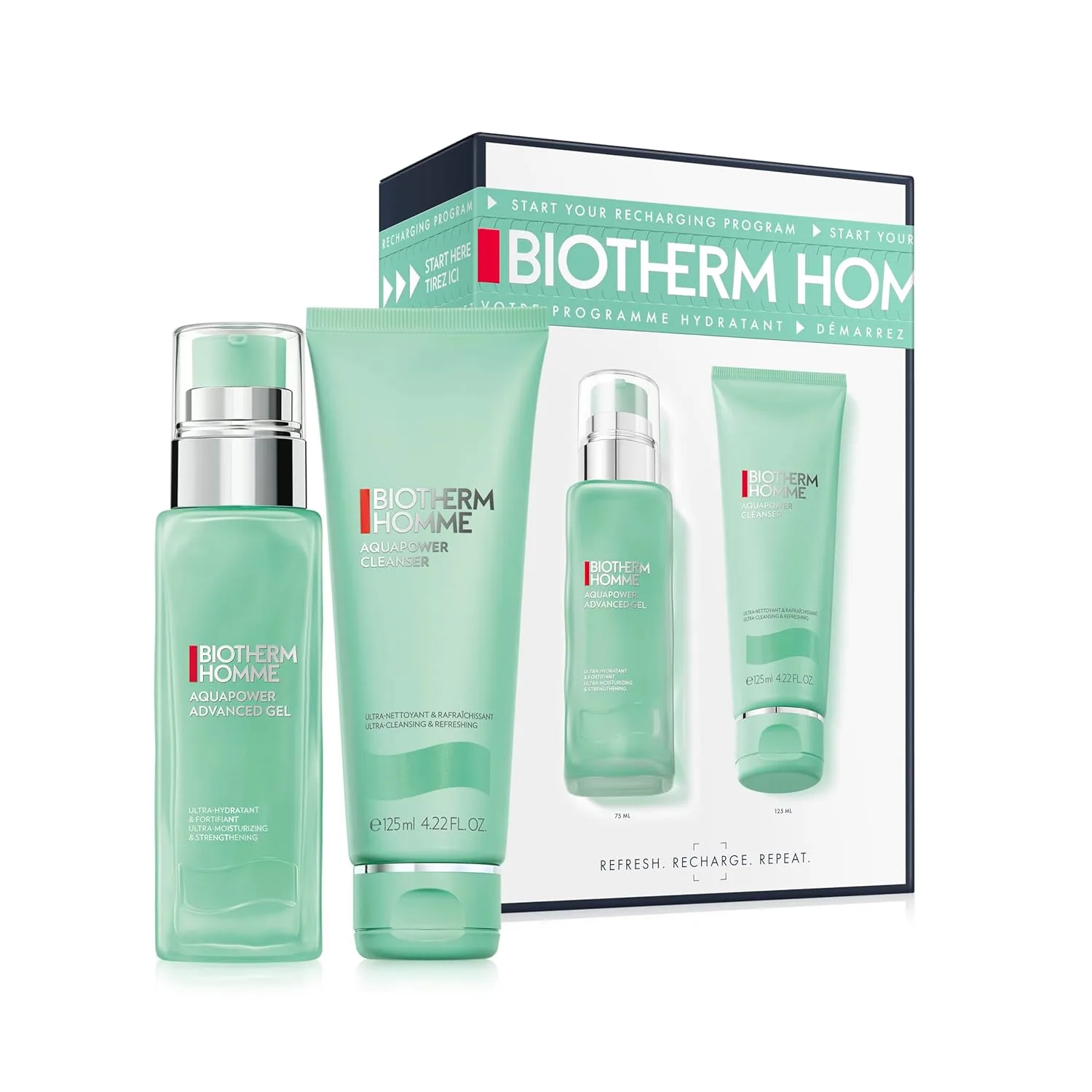 Гель для умывания Biotherm — Aquapower Advanced Gel, мужской увлажняющий гель для лица, который увлажняет и укрепляет, 198 мл