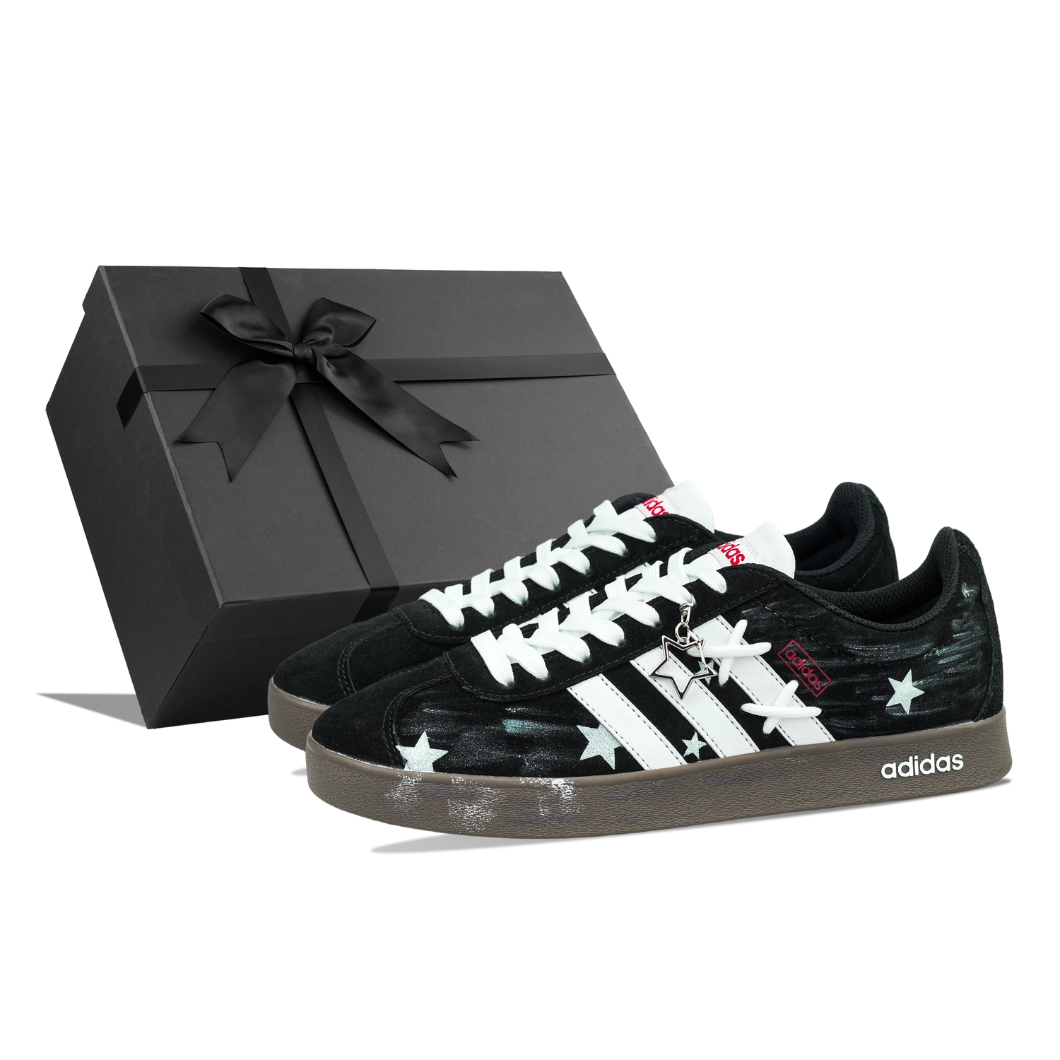 

VL COURT 2.0 повседневные устойчивые к истиранию низкие кроссовки для скейтбординга Unisex Adidas, черный