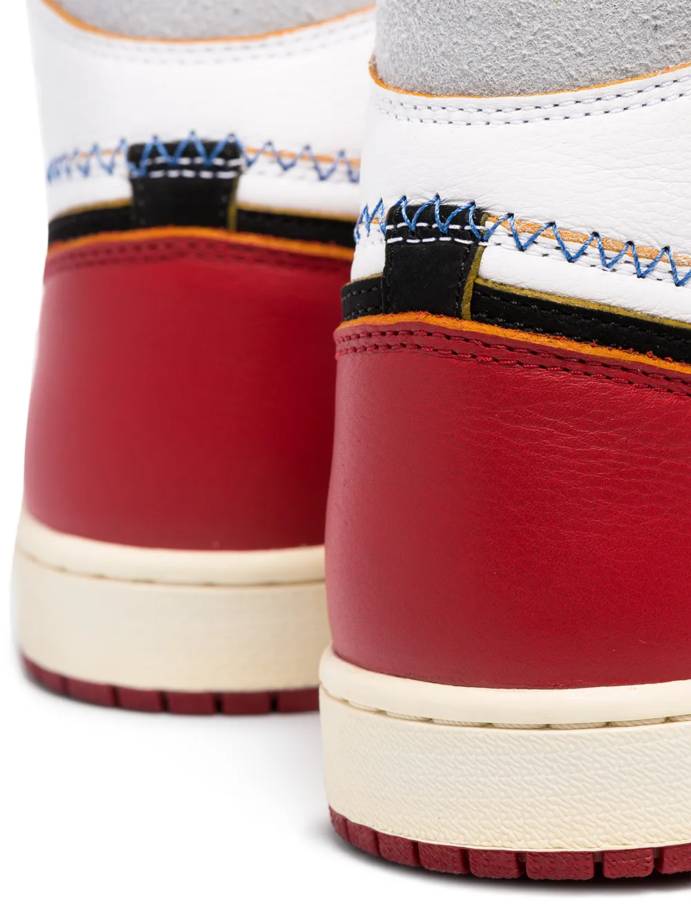 Кроссовки Air  1 Retro Hi Union Black Toe Jordan, белый — фото 4
