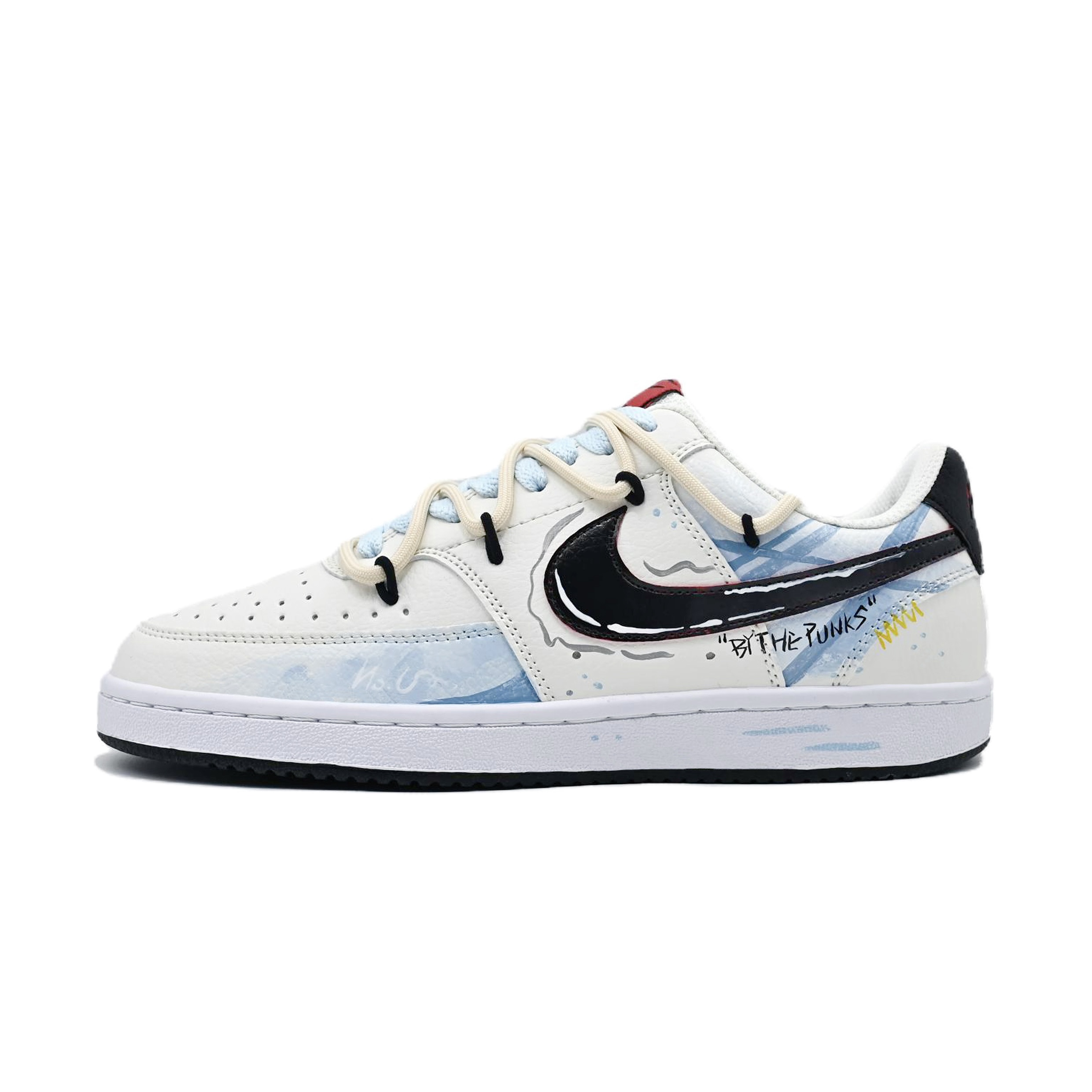 

Nike Кроссовки Court Vision 1 Salt Mist, износостойкие, низкие, для скейтбординга, мужские, черно-синие