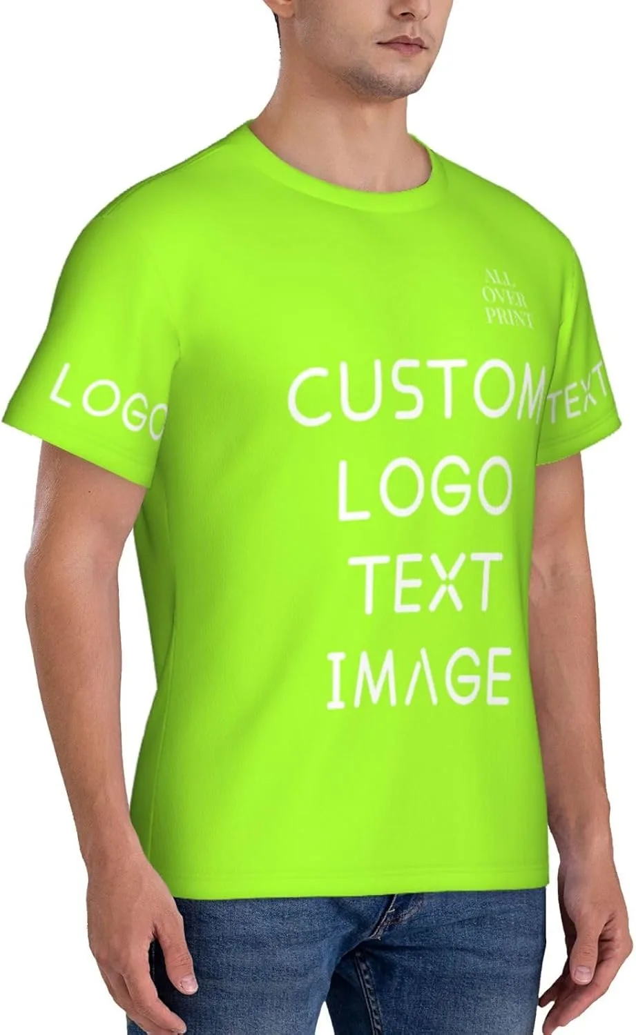 Футболка с полной запечаткой Custom T Shirts с логотипом — фото 4