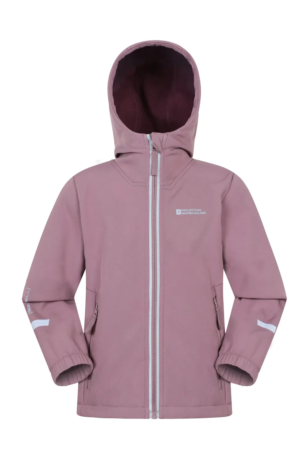 Детская софтшелл куртка с капюшоном Huxley Mountain Warehouse, баклажановый