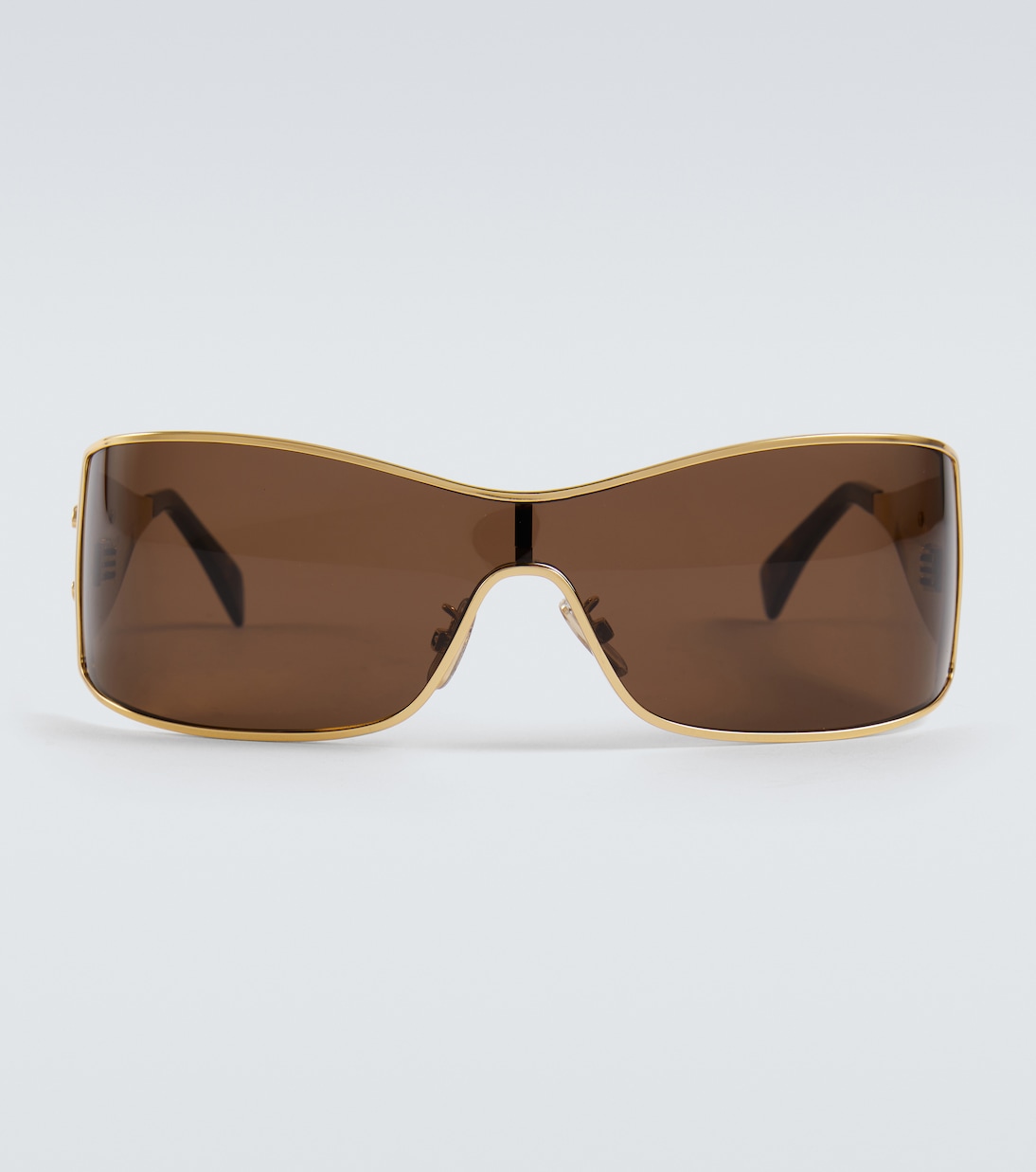 

Триумф Metal Racer прямоугольные солнцезащитные очки Celine Eyewear, Shiny Endura Gold / Brown
