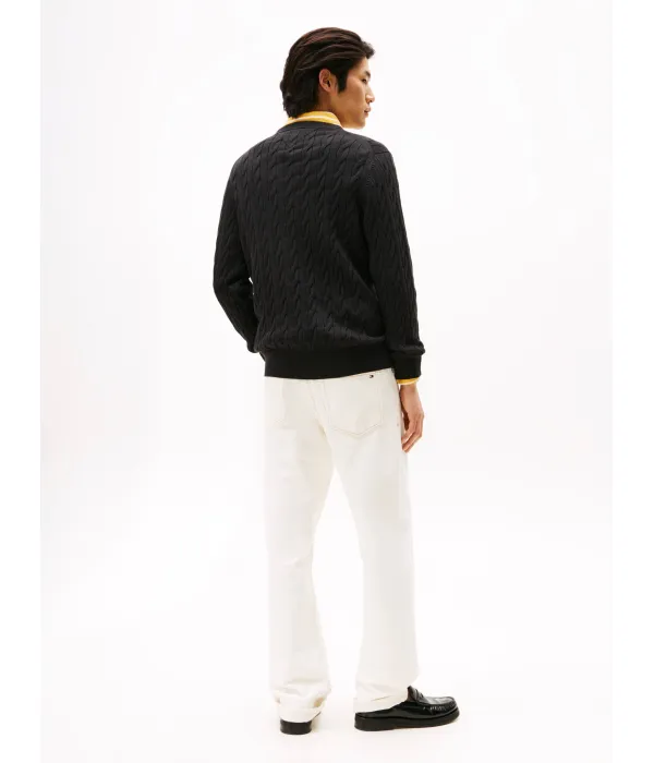 Классический свитер с косами Regular fit Tommy Hilfiger, черный — фото 3