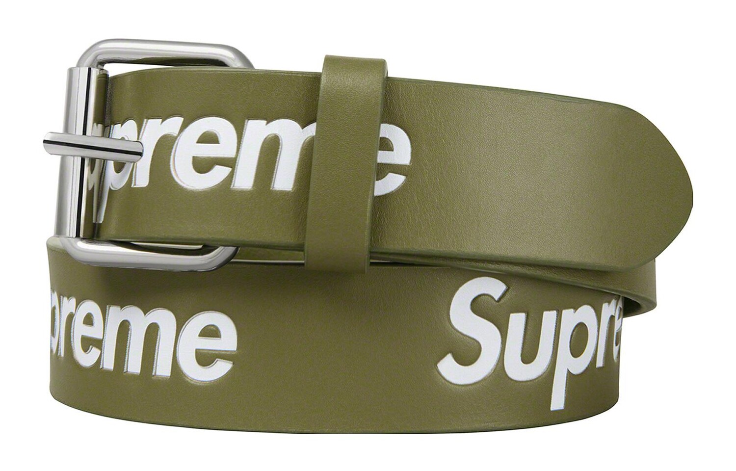 

Ремень кожаный Supreme Repeat, красный / белый