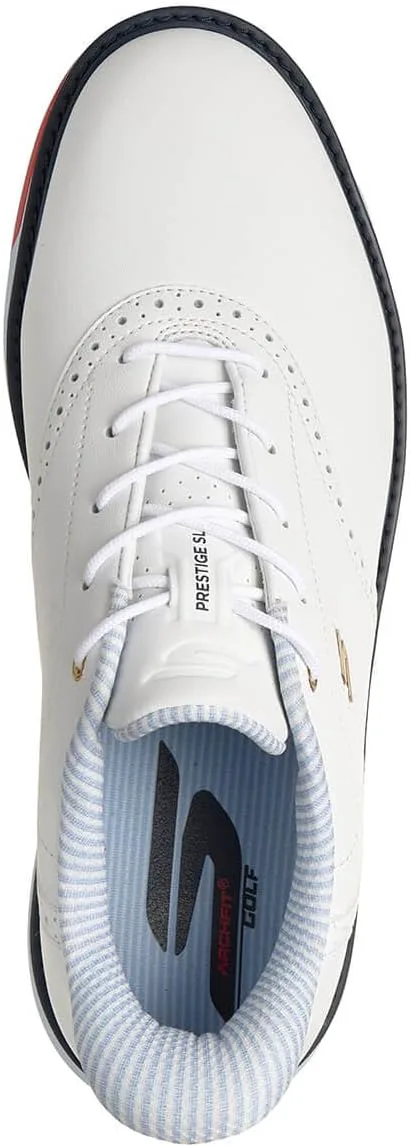 Мужские гольф-кроссовки Skechers Prestige с анатомической стелькой, белый/синий — фото 3