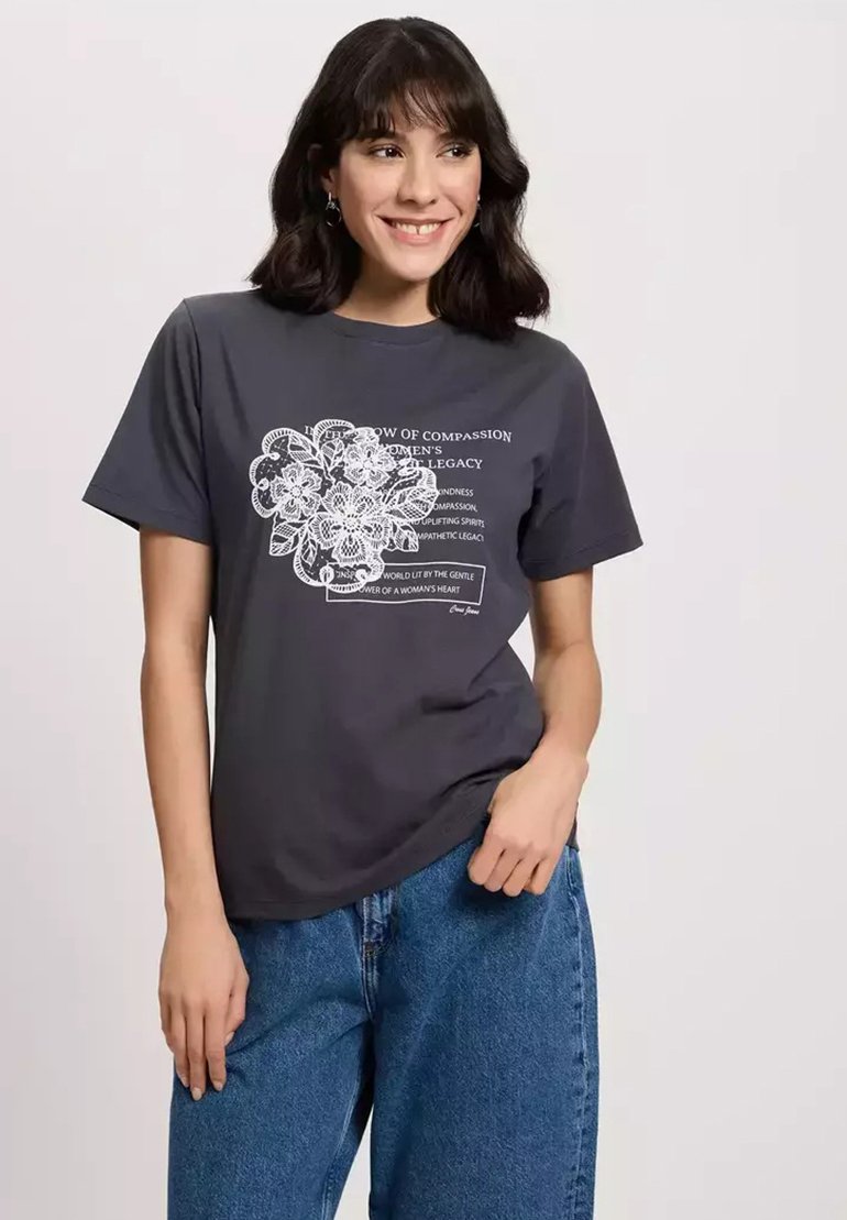 

Футболка с принтом Cross Jeans, антрацит