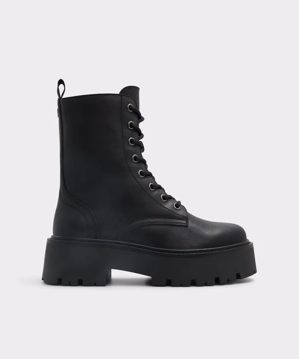 

Женские кожаные ботильоны с круглым носком Aldo, черный