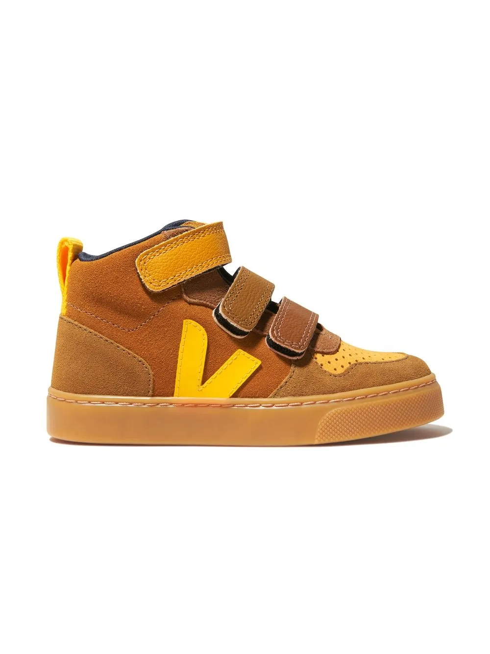 

Кроссовки на липучках с нашивкой-логотипом VEJA Kids, желтый