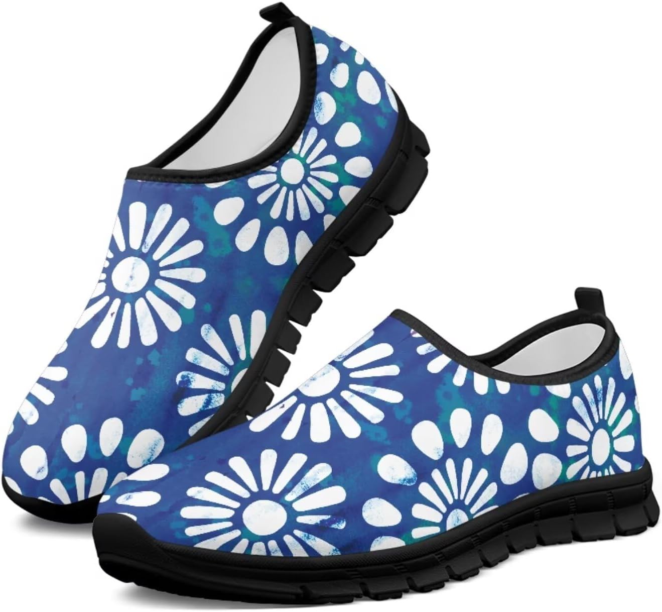 

Мужские слипоны Howilath с принтом флага, повседневные кроссовки для прогулок, обувь без шнурков с подошвой из ЭВА, синий