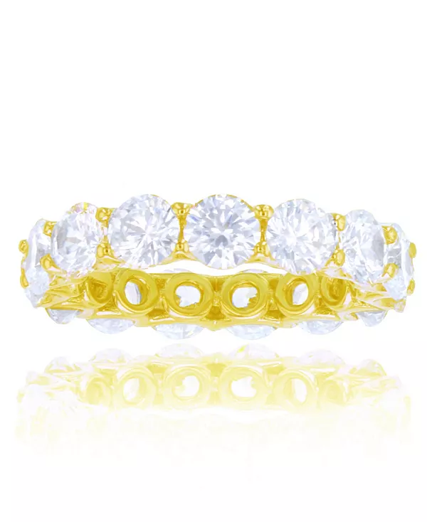 

Кольцо-Вечность с белыми кубическими цирконами из стерлингового серебра с покрытием из желтого золота 14 карат Macy'S, white