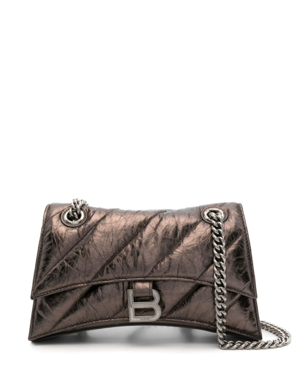 

Кожаная сумка Crush Balenciaga, коричневый