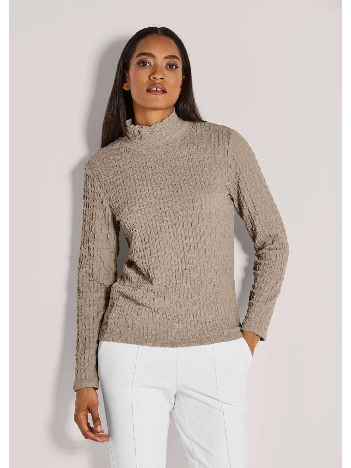 

MADELEINE Элегантная блузка с воротником-стойкой бежевого цвета