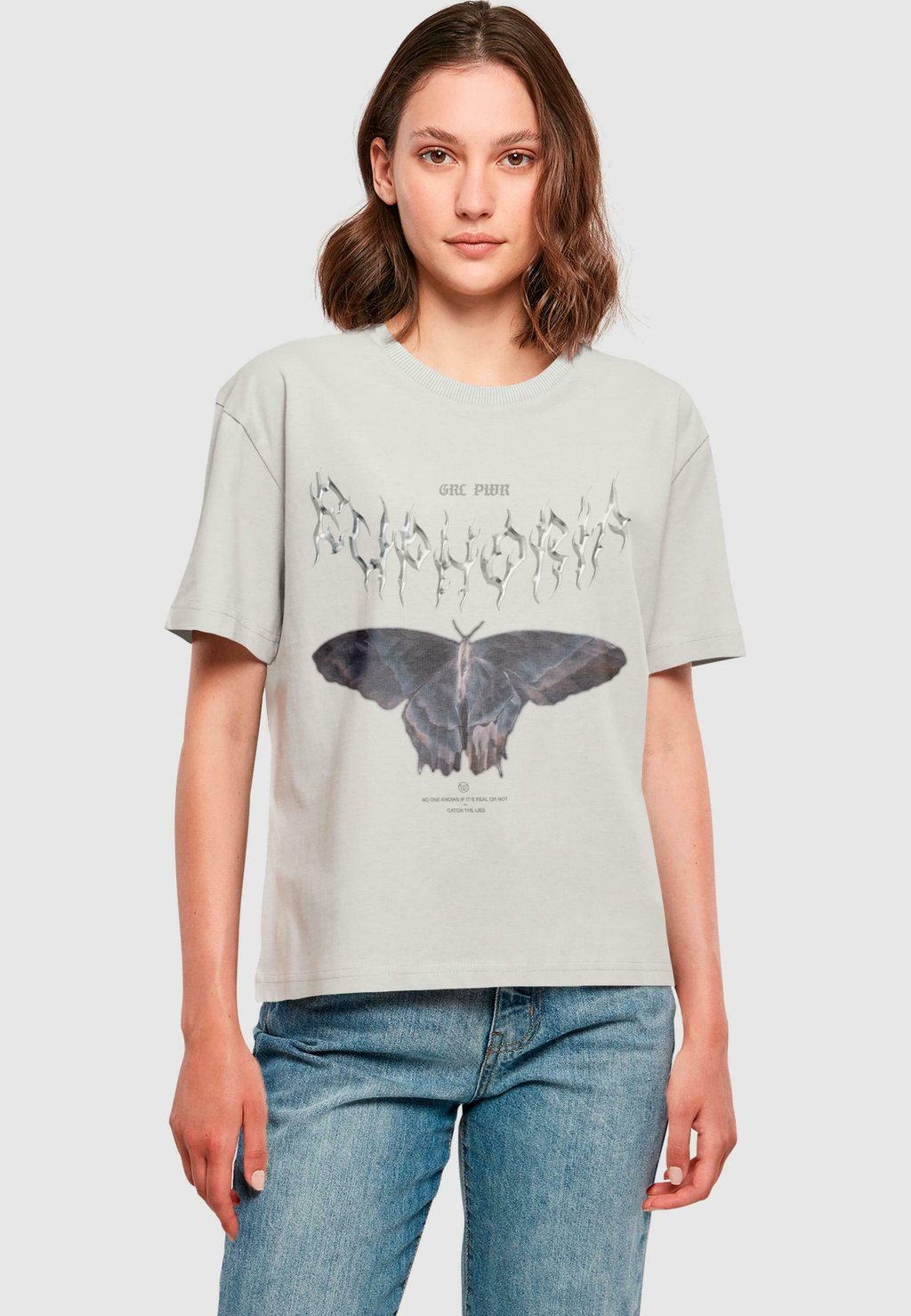 

Футболка с принтом EUPHORIA TEE Mister Tee, светло-серый