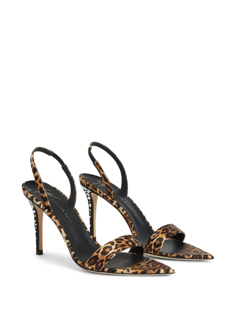 Шелковые босоножки Intriigo Leo 90 Giuseppe Zanotti, коричневый — фото 2