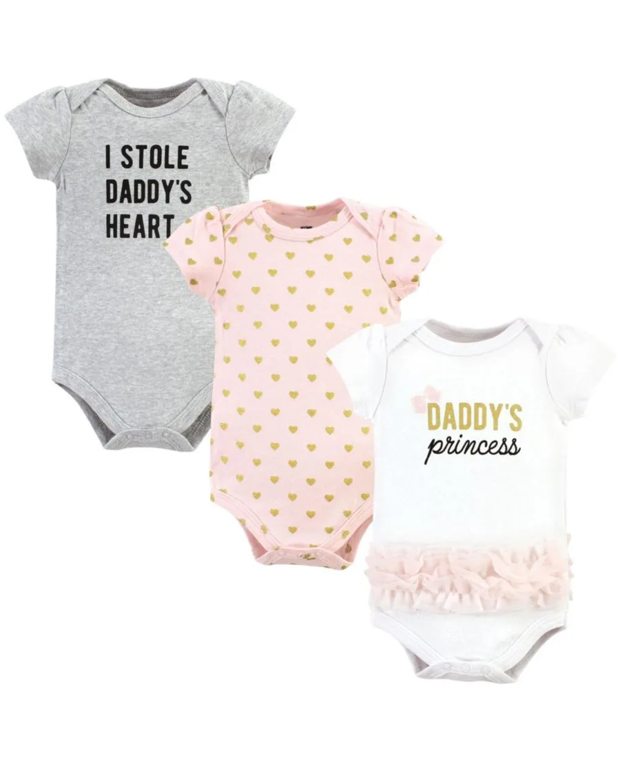 Комплект из 3 хлопковых боди Hudson Baby, Daddys Princess Tutu