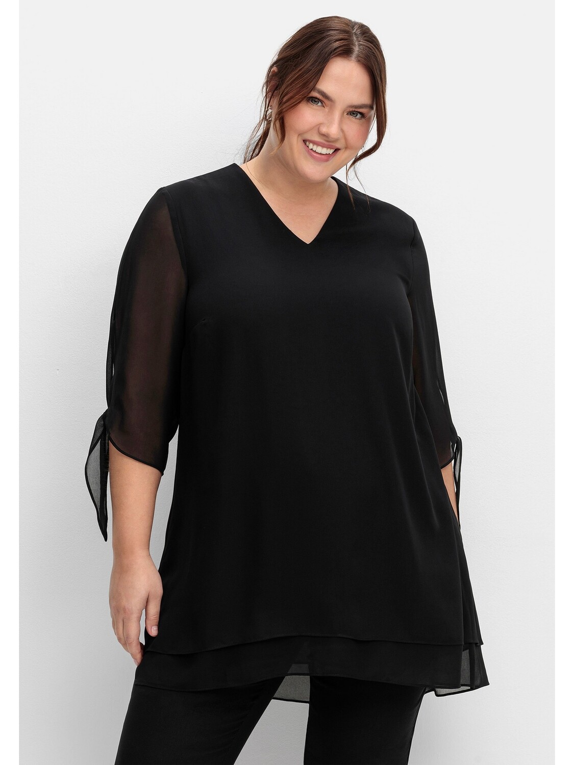 

Туника sheego Lange Chiffon, черный