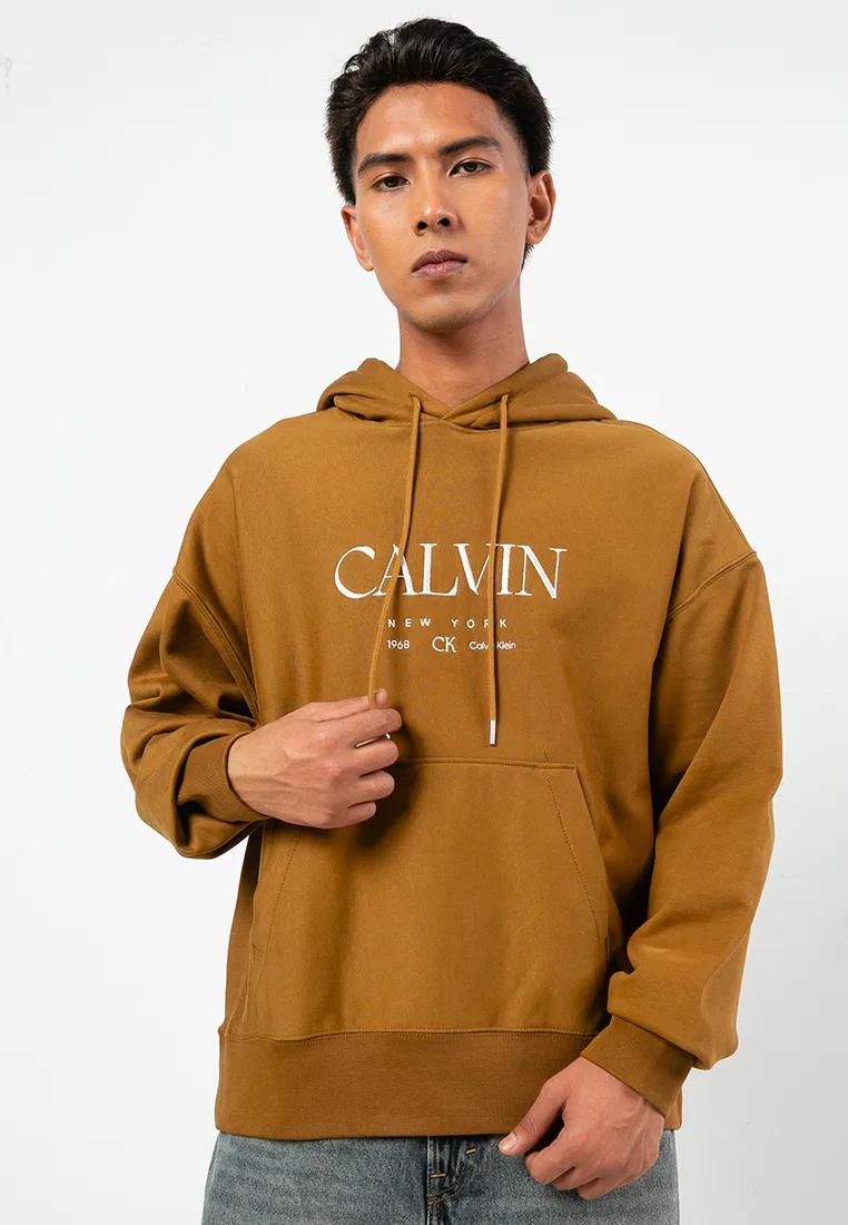 Худи Calvin Klein Jeans с длинным рукавом, премиум-терри, Calvin Graphic, бронза/золото