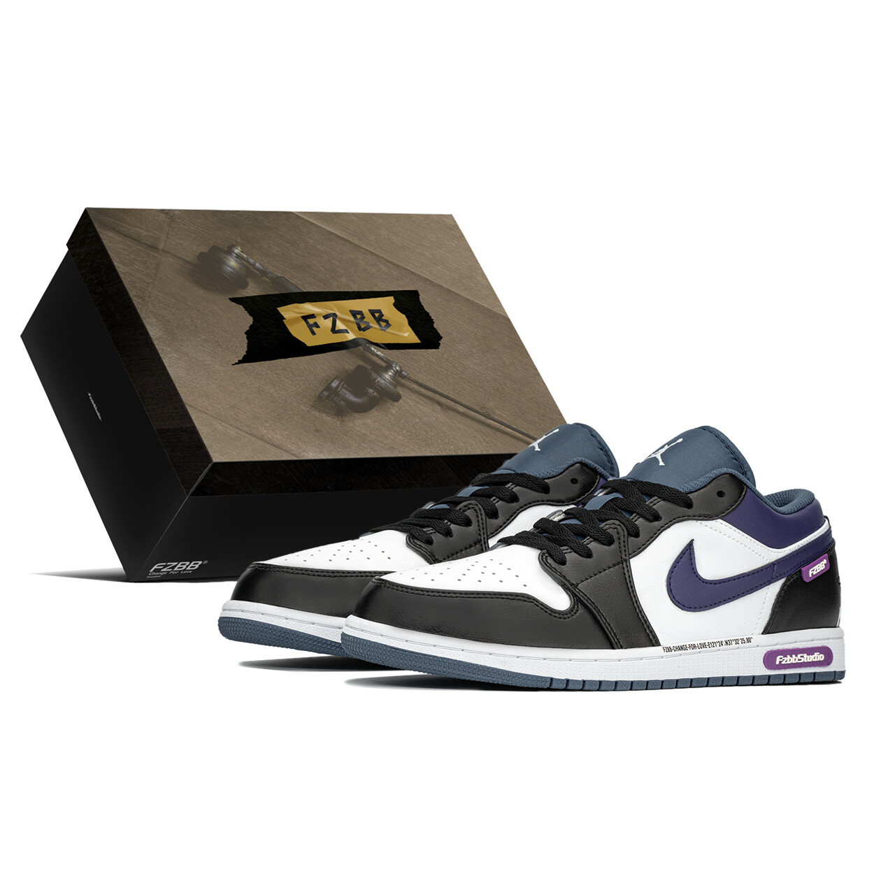 

Баскетбольные кроссовки Air 1 Vintage Men Low-Top Black/Purple Jordan
