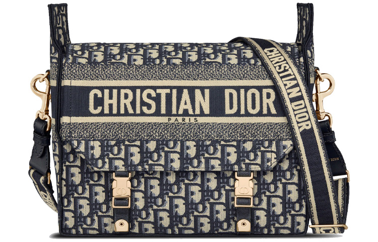 DIOR Сумка через плечо из ткани Camp среднего размера, женская, синяя — фото 2