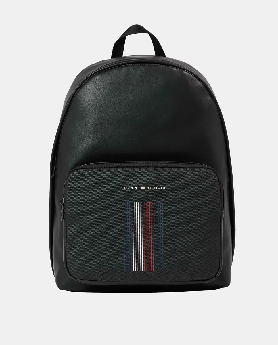 

Полосатый рюкзак на молнии Tommy Hilfiger, черный