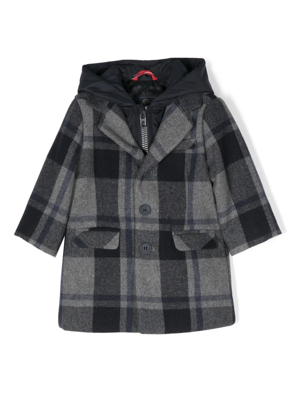 

Многослойное пальто в клетку Fay Kids, серый