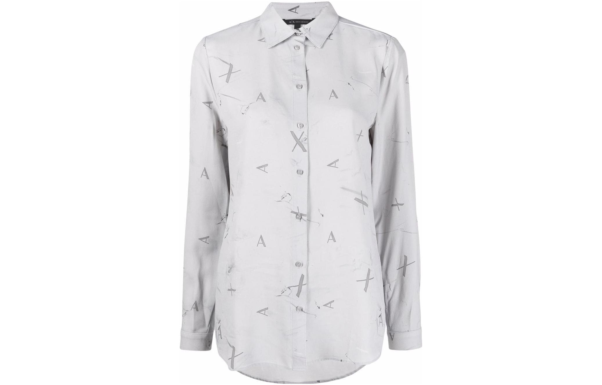 

Серая женская рубашка ARMANI EXCHANGE, серый