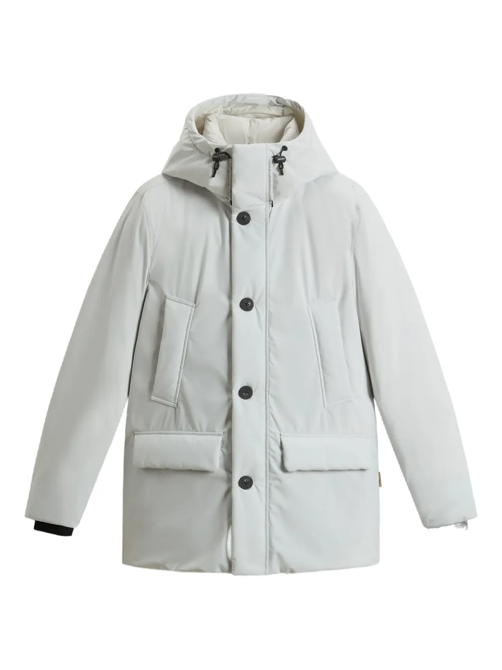 

Пуховик на пуговицах с капюшоном WOOLRICH, белый