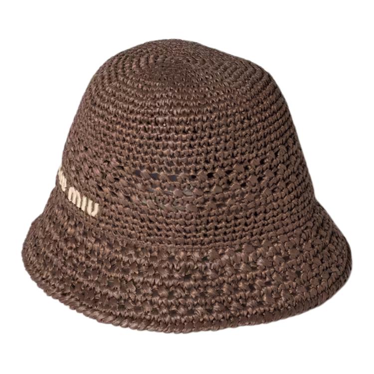 

MIU MIU Тканевая ведровая шляпа унисекс какао-браун, Cocoa Brown