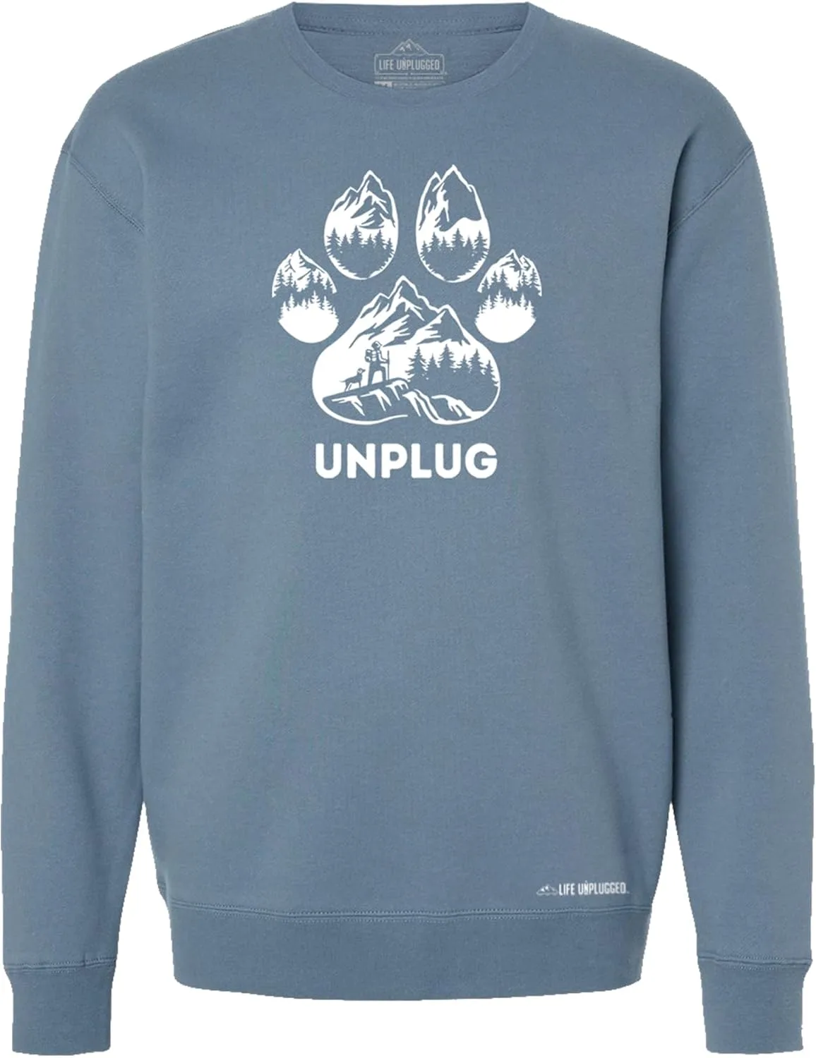 

Толстовка с принтом горного пейзажа и следом лапы Life Unplugged