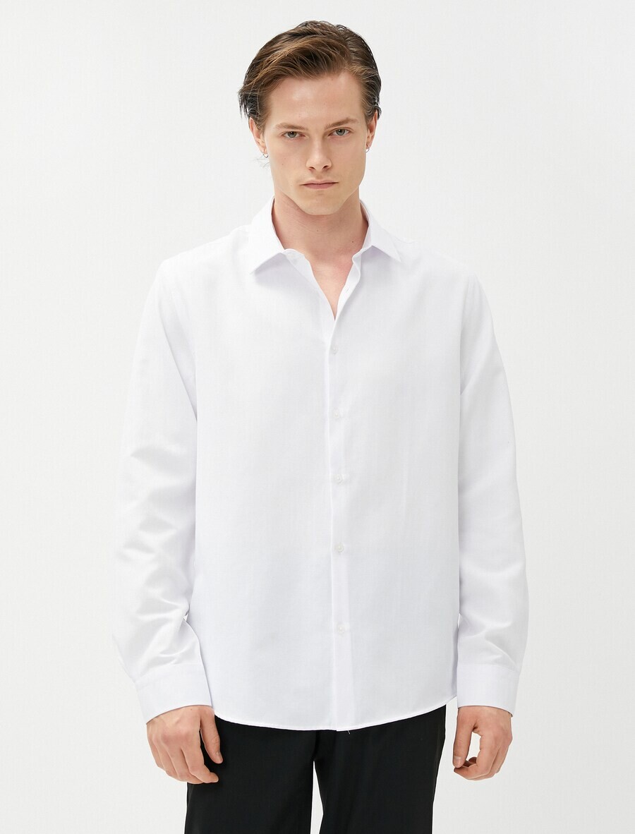 

Повседневная рубашка Koton Regular fit Button Up Shirt, белый