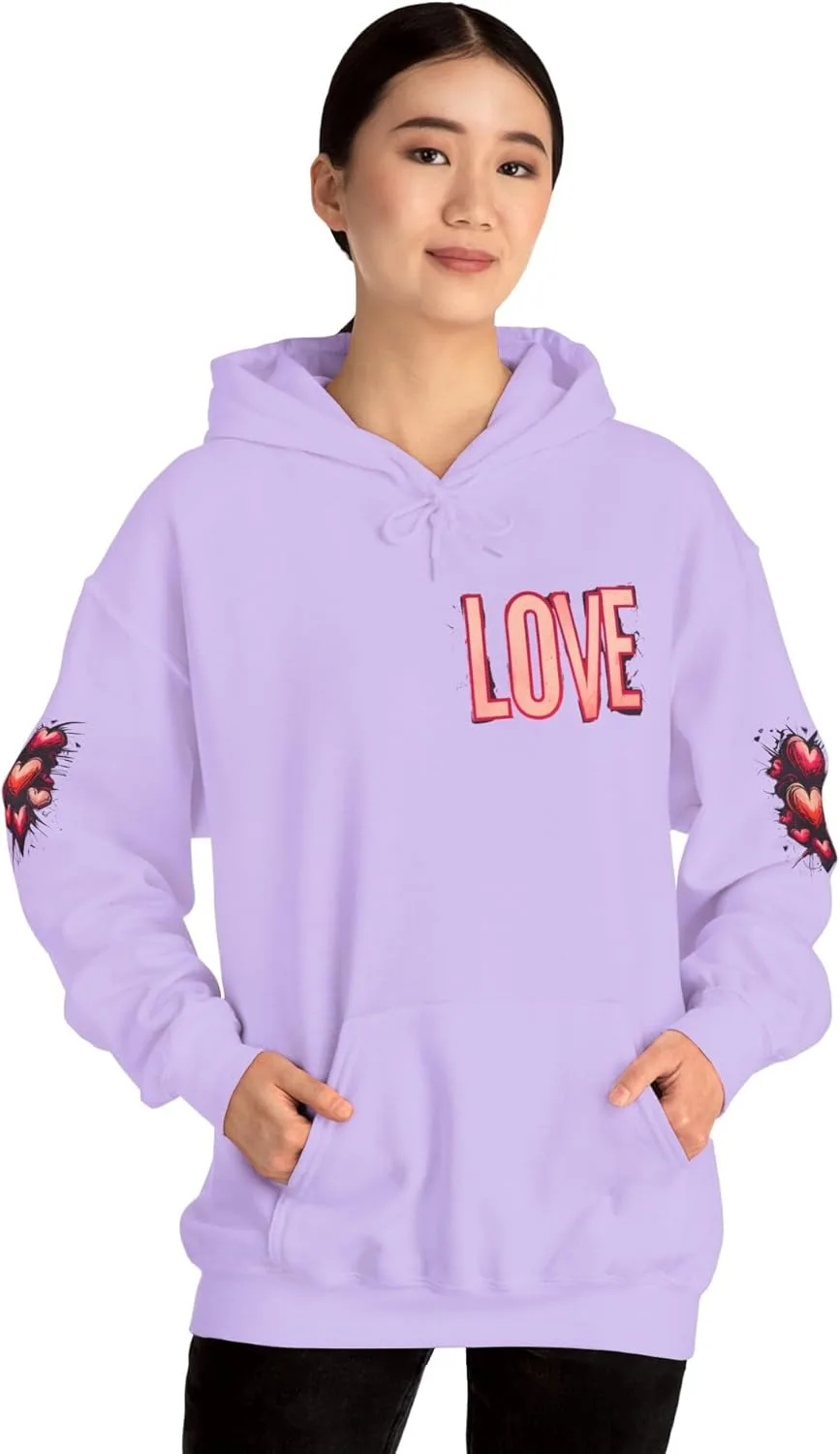 Худи в стиле стритвеар | Дизайн «Любовь и граффити: сердце» | Смелый и стильный | Городская мода | Худи унисекс GENERIC, Orchid — фото 4