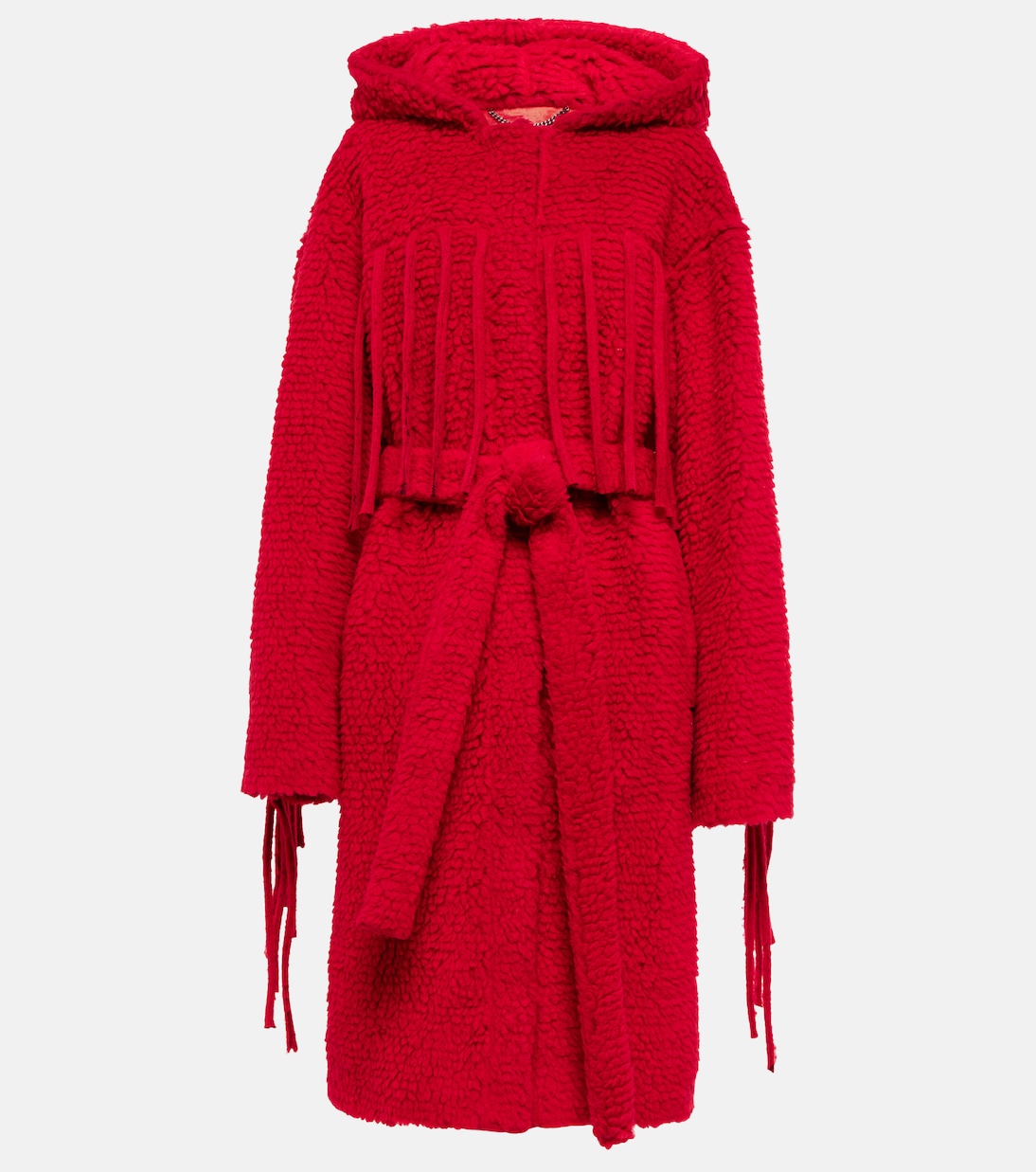 

Пальто-тедди с капюшоном и бахромой Stella McCartney, красный