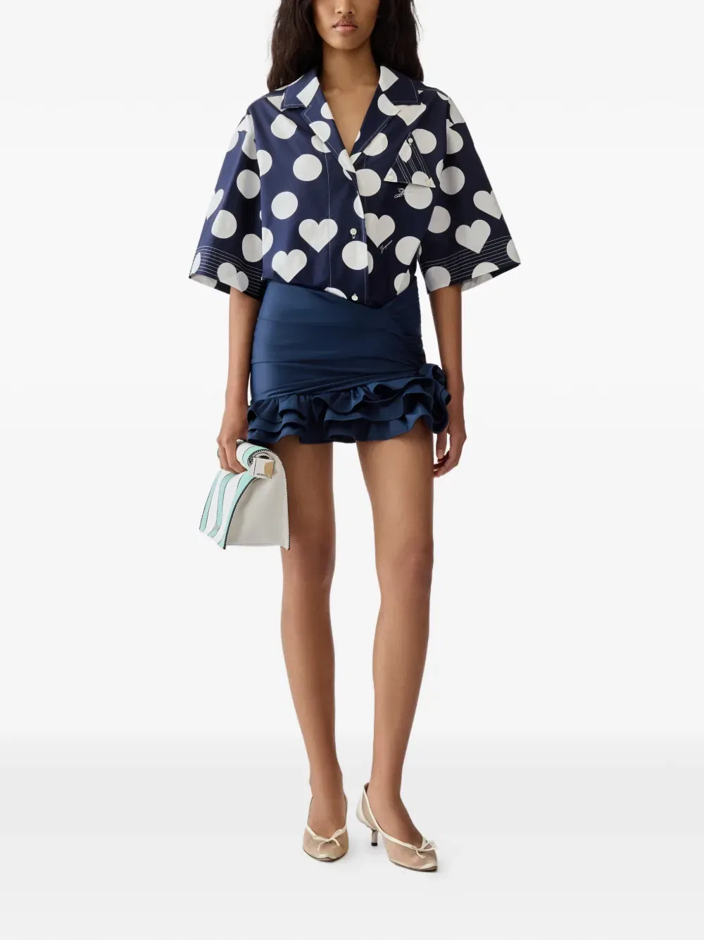 Мини-Юбка Jupe Playa с оборками Jacquemus, синий — фото 3