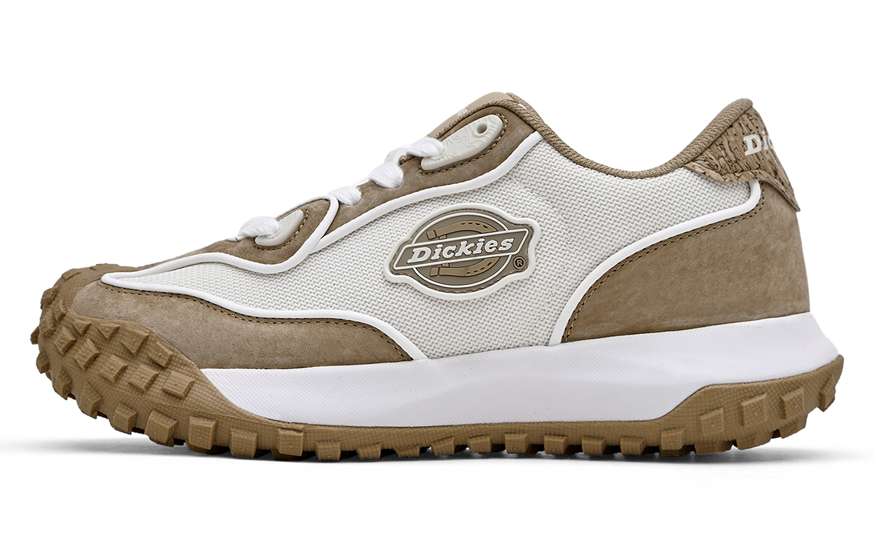 

Dickies Лоскутные минималистичные повседневные туфли в винтажном стиле с низким берцем, белые, кофейные