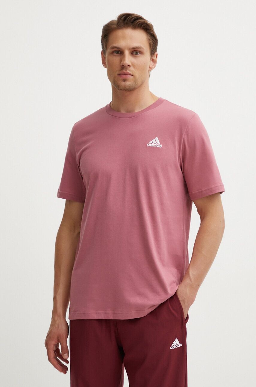 

Хлопковая футболка Essentials adidas, розовый