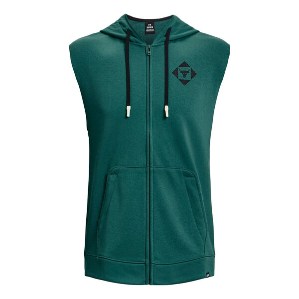 

Толстовка project rock heavyweight terry sleeveless full-zip hoodie 'green teal' Under Armour, мультиколор