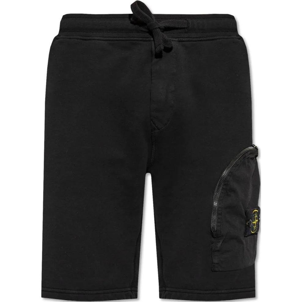 

Шорты с завязками и нашивкой с логотипом STONE ISLAND, черный