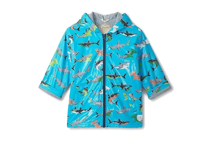 Дождевик с изменением цвета Shark Party Hatley Kids, Horizon Blue