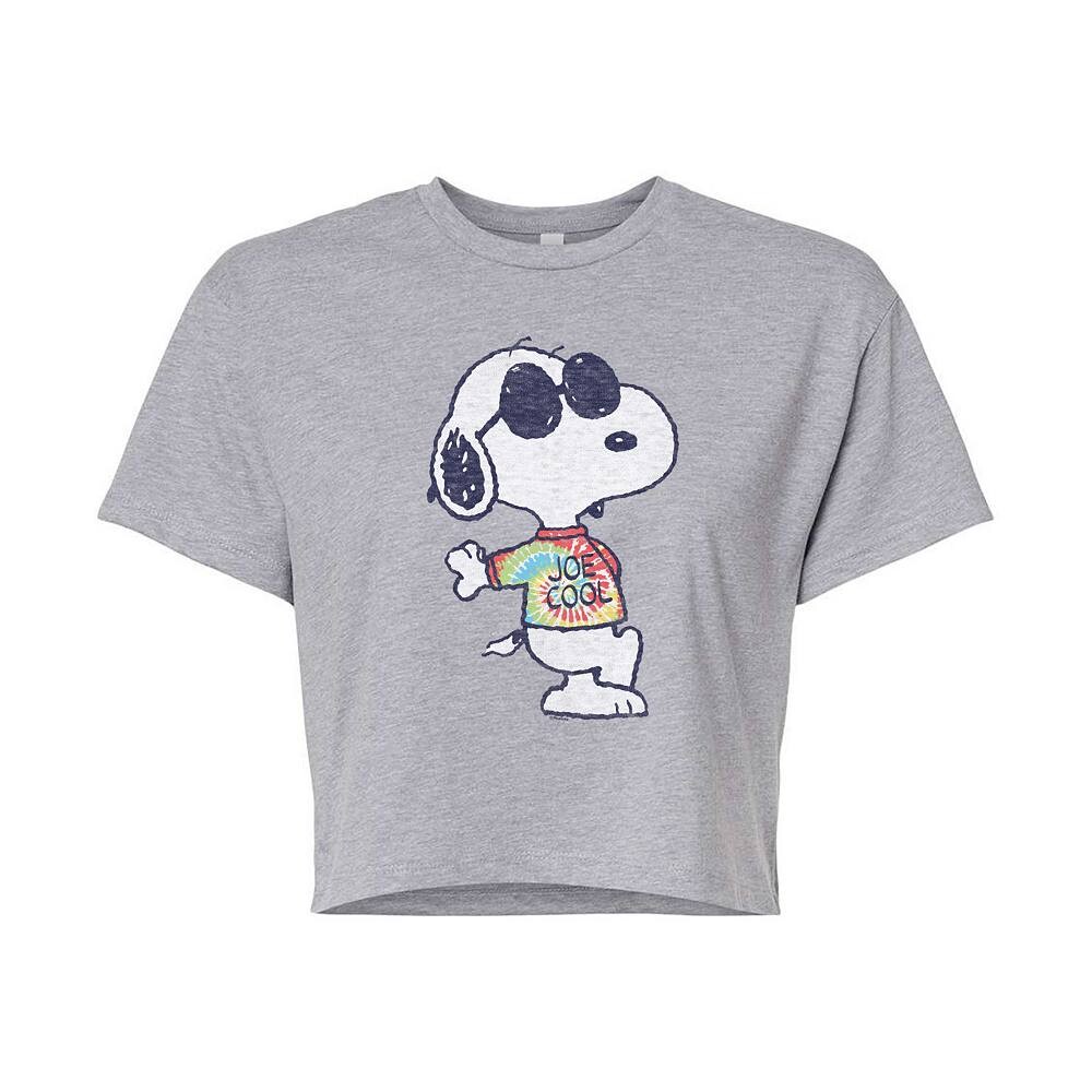 

Укороченная футболка Juniors' Peanuts Snoopy Tie Dye Licensed Character, цвет Heather Gray