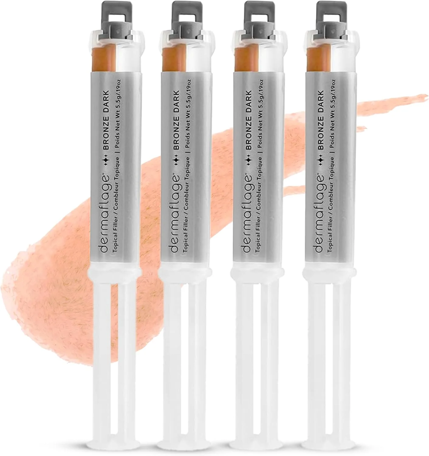 Набор для филлера Dermaflage для заполнения рубцов, 4 аппликатора., Bronze Dark