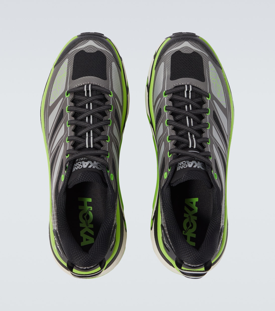 Беговые кроссовки Mafate Speed 2 Hoka One One, Black / Electric Green — фото 4