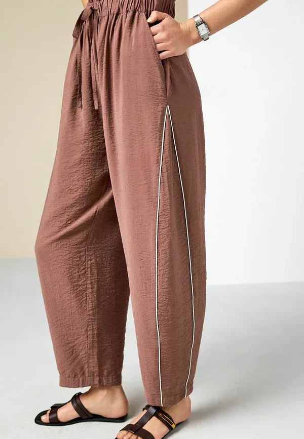 Комбинезон Next, Tall fit square neck barrel leg jumpsuit, шоколадно-коричневый — фото 4