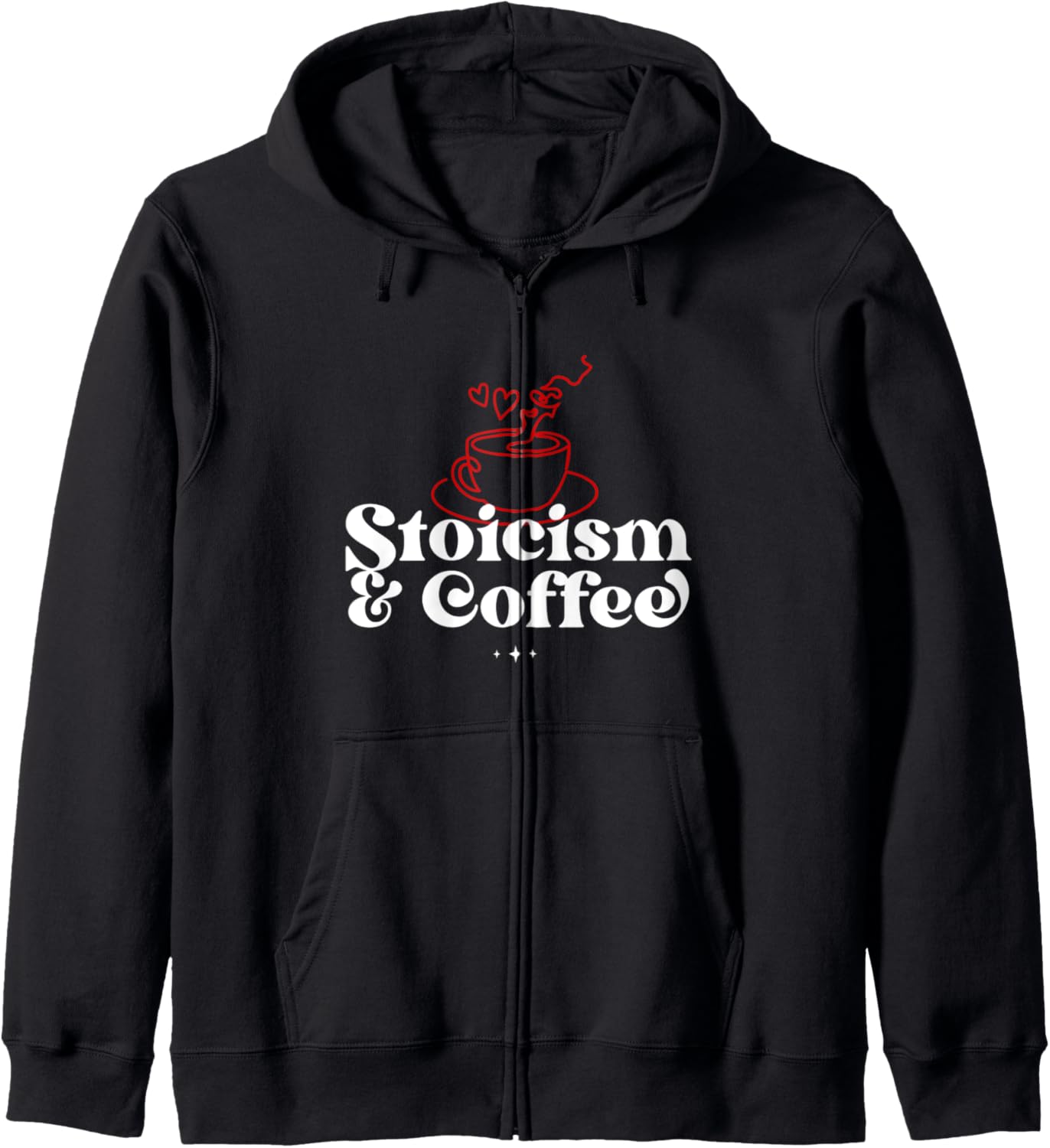 

Штокизм и кофе - этика завтрака. Толстовка на молнии Retro Gifts For Philosophers And Stoics, черный