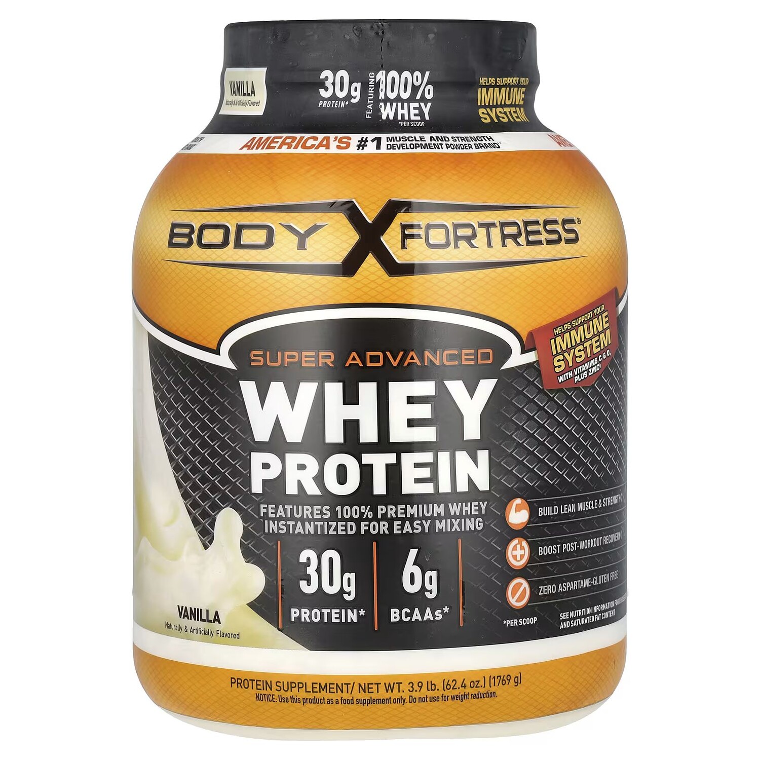 

Super Advanced Whey Protein, ваниль, 3,9 фунта (1769 г) Body Fortress