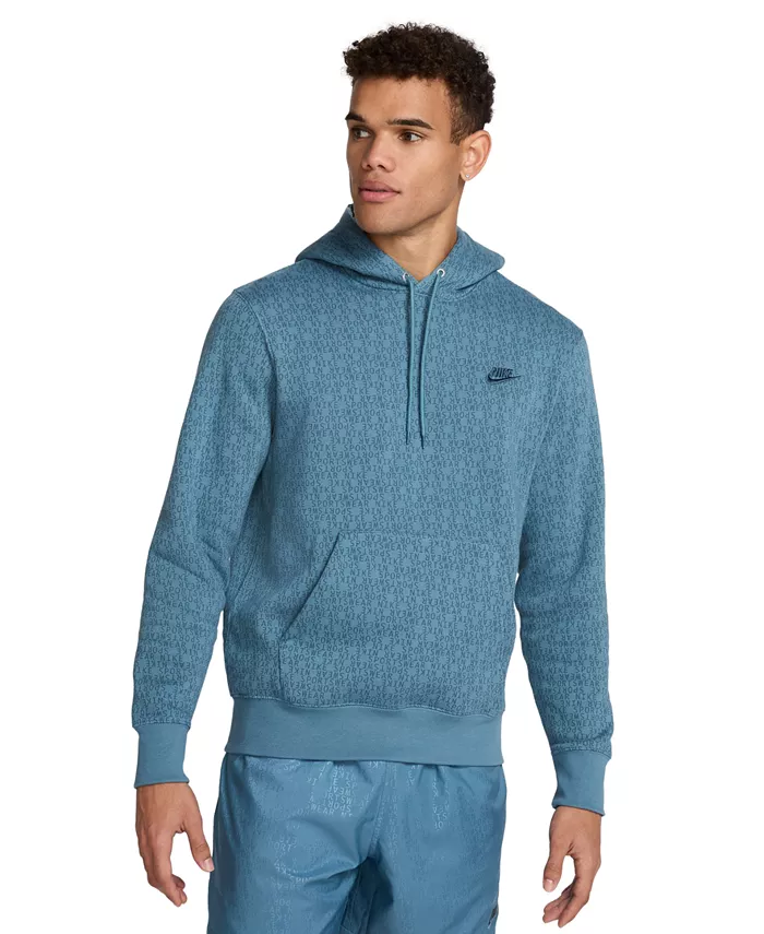 

Мужская толстовка с капюшоном Club Fleece Monogram Nike, синий