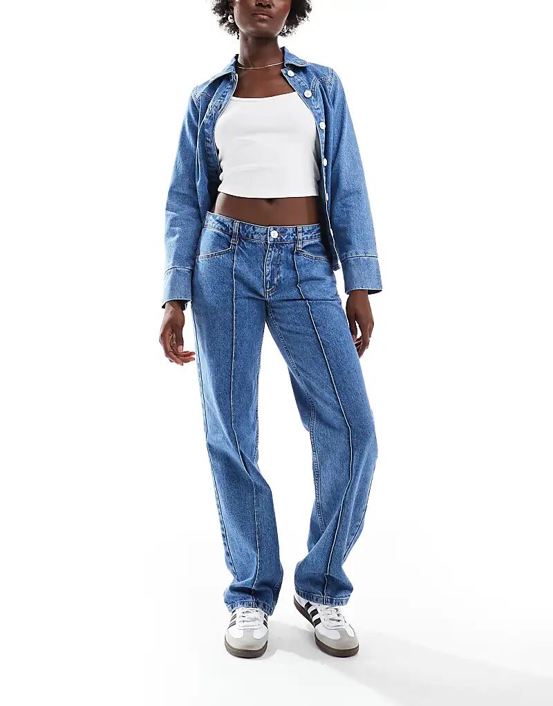 

Джинсы в стиле вестерн, средне-синие ASOS DESIGN
