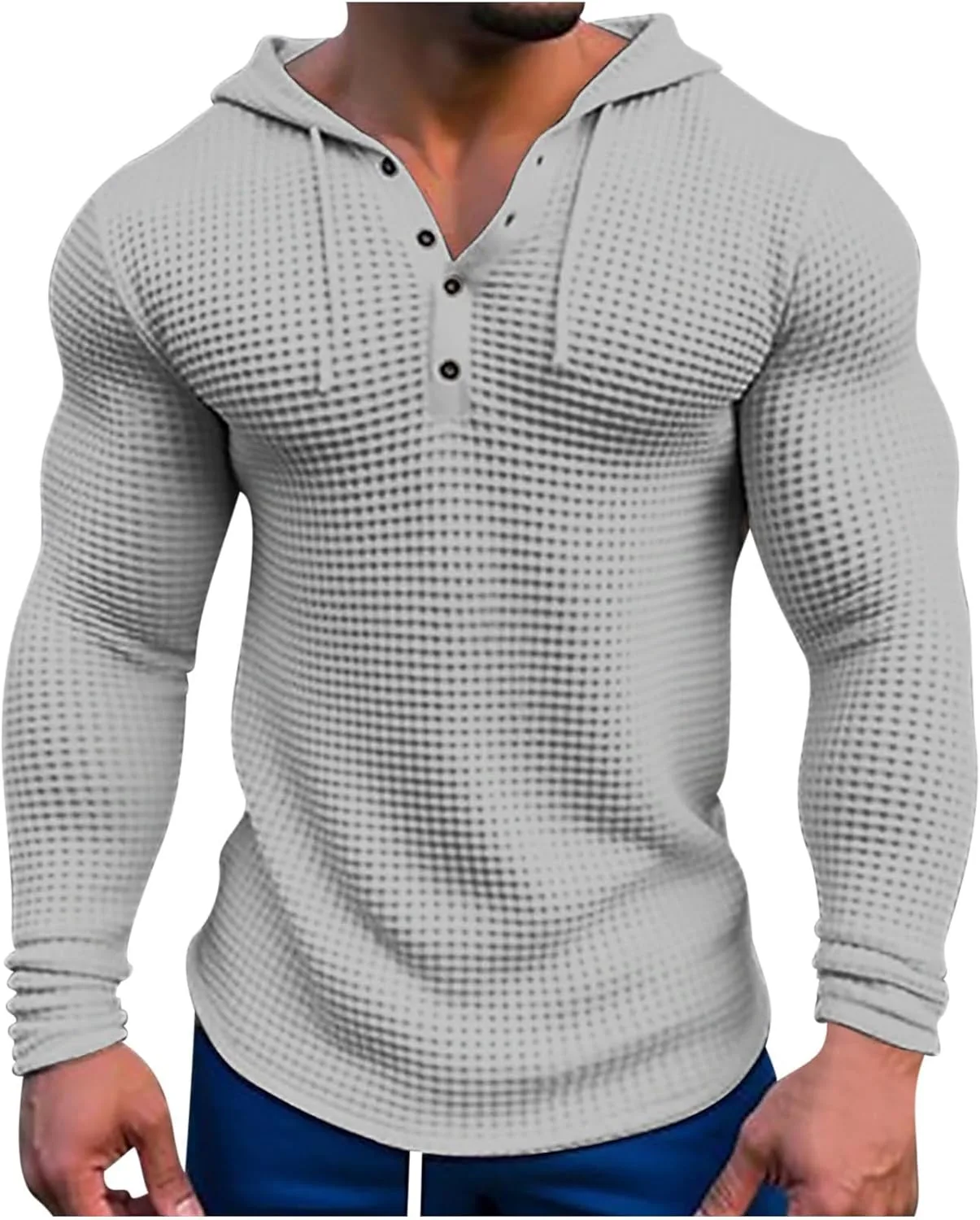 

Мужская толстовка с капюшоном waffle knit, casual, с длинным рукавом YSERB