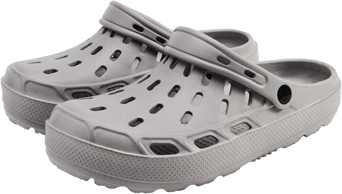 

Мужские садовые сабо Eliogn Muller, спортивные сандалии, пляжная обувь для мужчин, легкие водные тапочки для бассейна, для дома и улицы, нескользящие, без застежек, серый